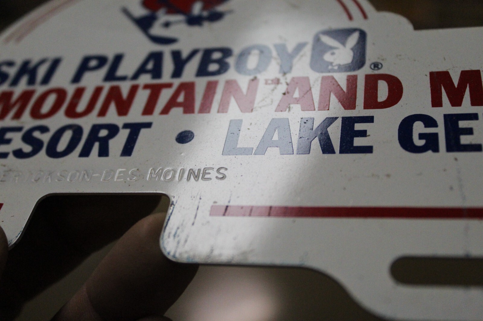 RARE 1968 PLAYBOY SKI CLUB LAKE GENEVA WISCONSIN PAINTED METAL SIGN HOTDOG BUNNY