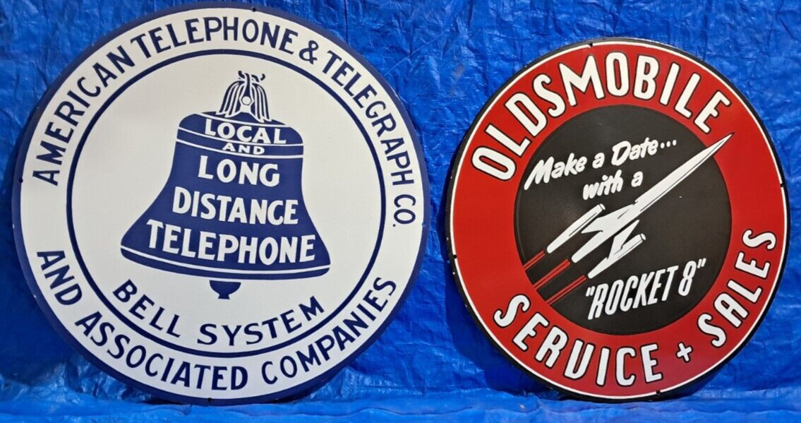 2 Porcelain Enamel Sign, More Details In Description