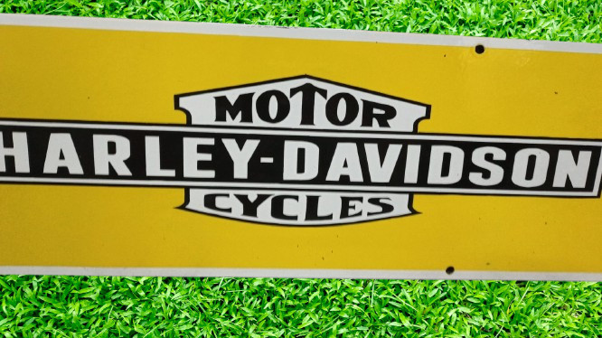 Harley Davidson Sales Servie Porcelain Enamel Heavy Metal Sign 36 Double Side