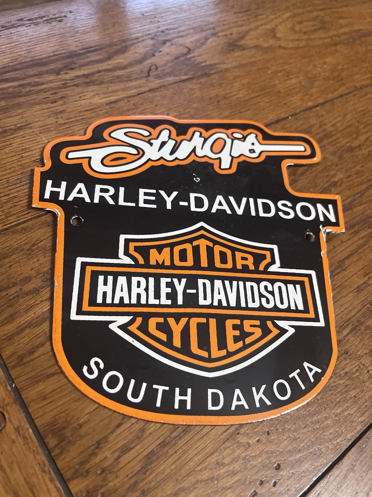 NICE HARLEY DAVIDSON MOTORCYCLES STURGIS SOUTH DAKOTA PORCELAIN SIGN