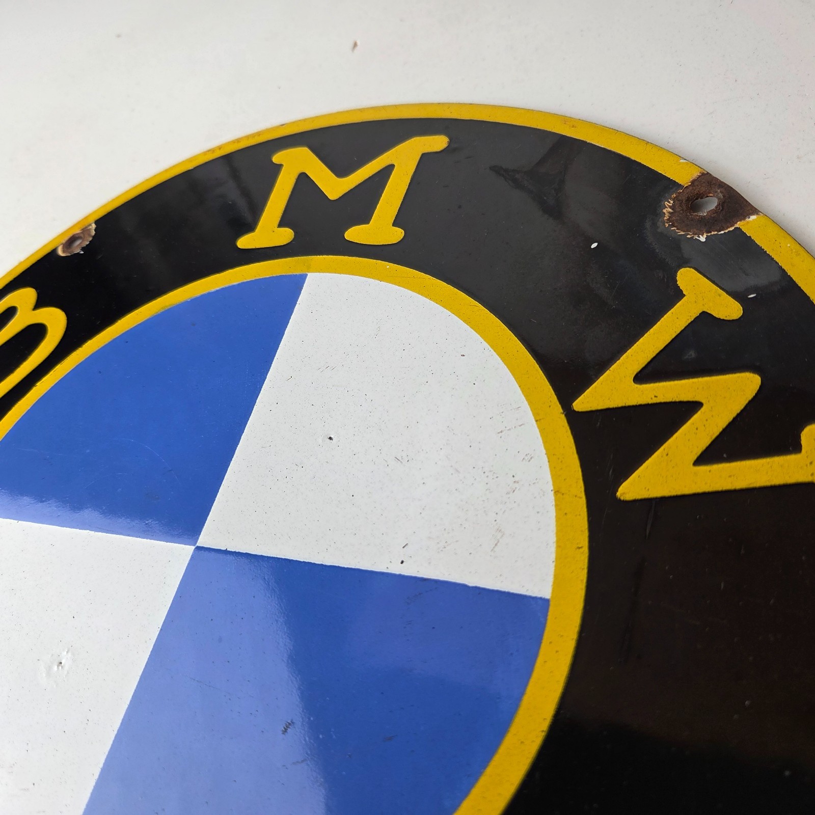 Vintage BMW Sign – Porcelain Gas Pump Sales Dealership Service Auto Sign