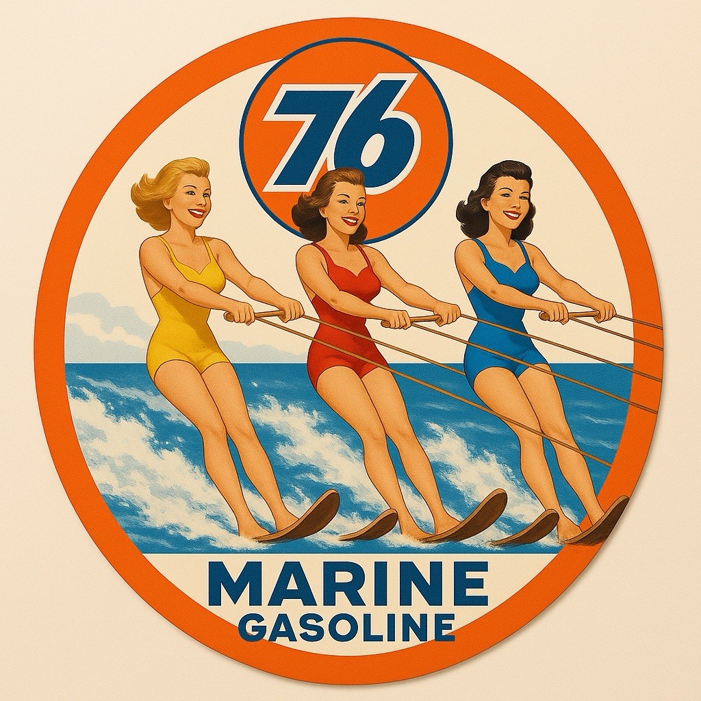 Union 76 Marine Gasoline Vintage Style Metal Sign Advertise In HI Gloss