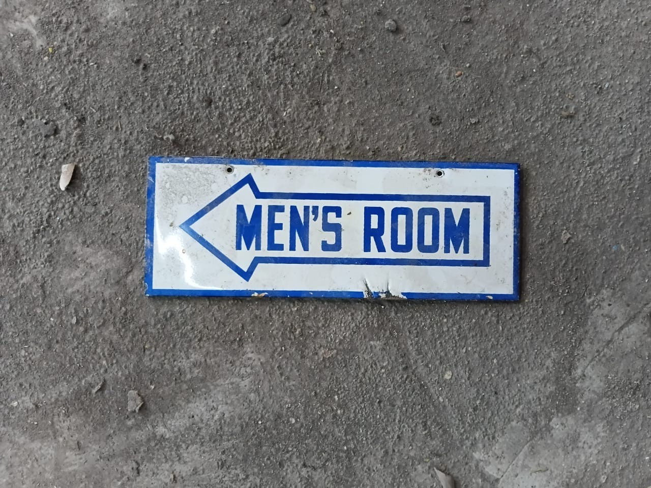 PORCELIAN MEN’S ROOM ENAMEL SIGN SIZE 8X3 INCHES