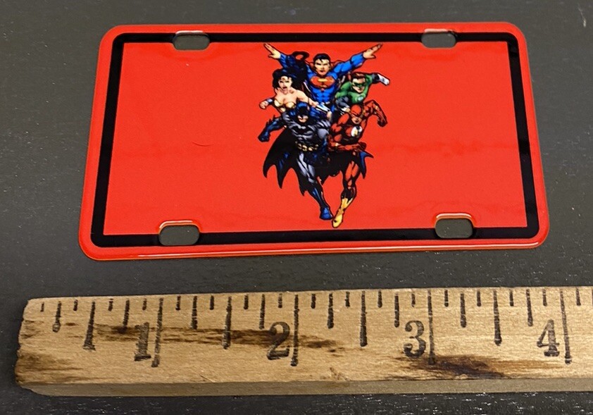 DC Comic Super Hero’s Metal Bicycle Plate Sign Superman Batman Flash Gas Oil