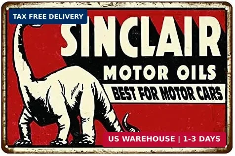 Pack of 5 pcs Retro Vintage Tin Signs, Gas Oil Car Metal Posters for Garage Man