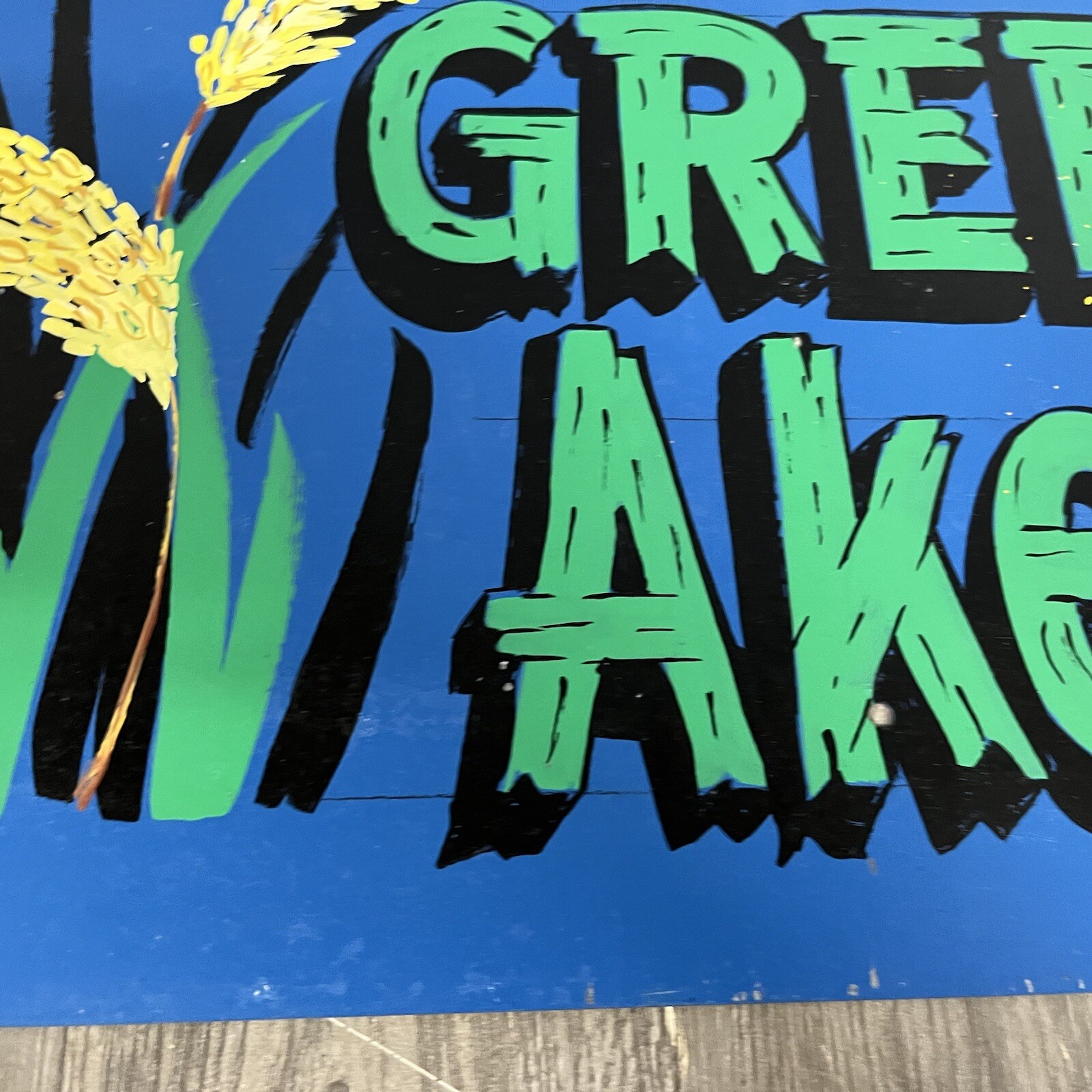 Vintage Green Akers (acres) Sign Hand Painted Folk Art Garden Greenhouse 16″x12″