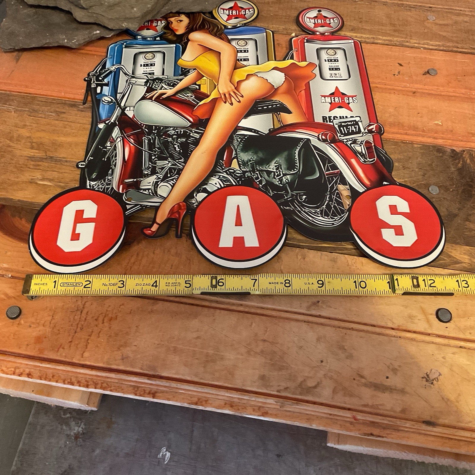 Large 12″x12″ High Quality Gas Pump Tin Sign…Ships Free!