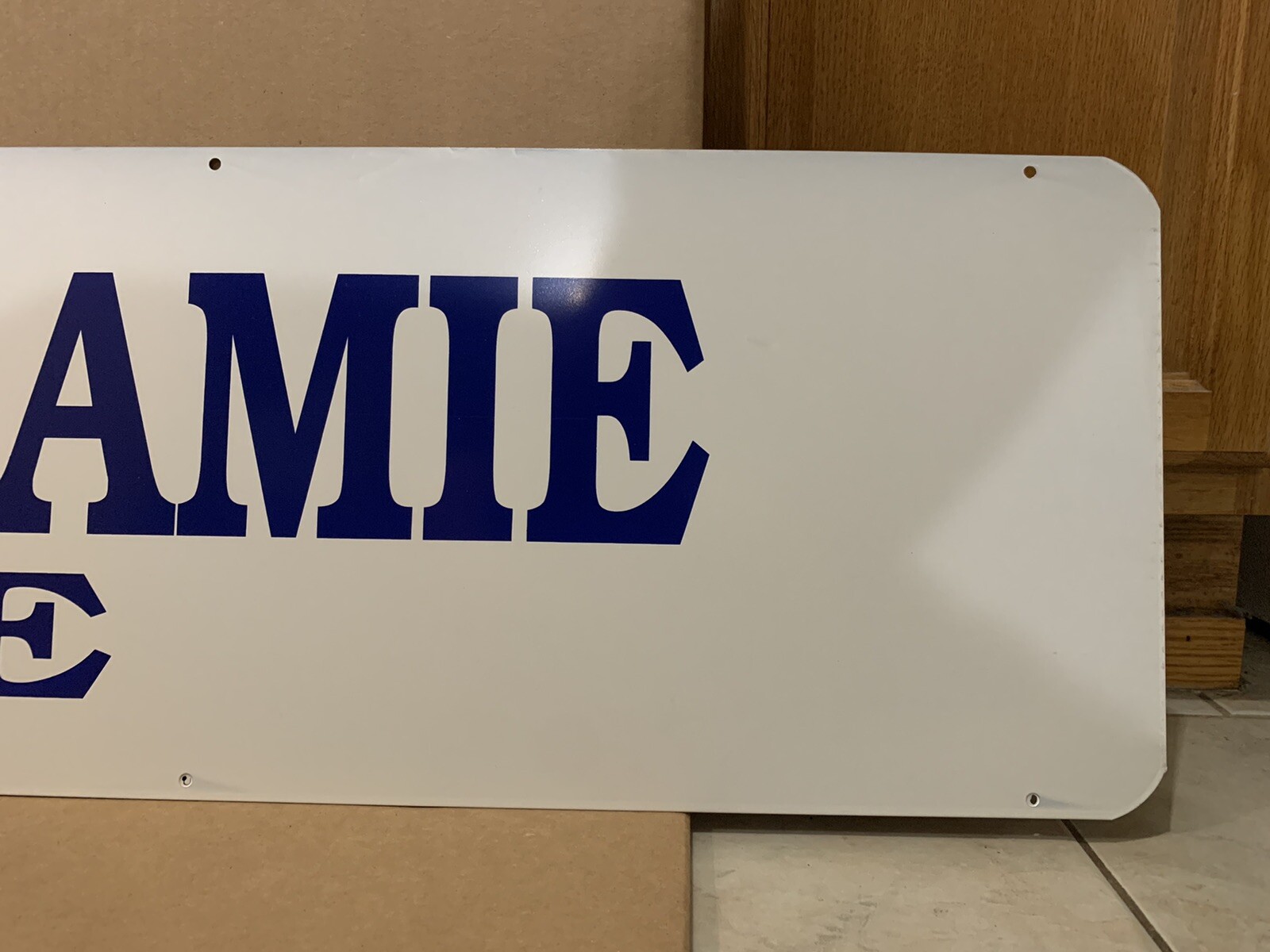 Vintage Laramie Tire Union 76 Gas Sign Double Sided Metal Wall Decor Oil Tools