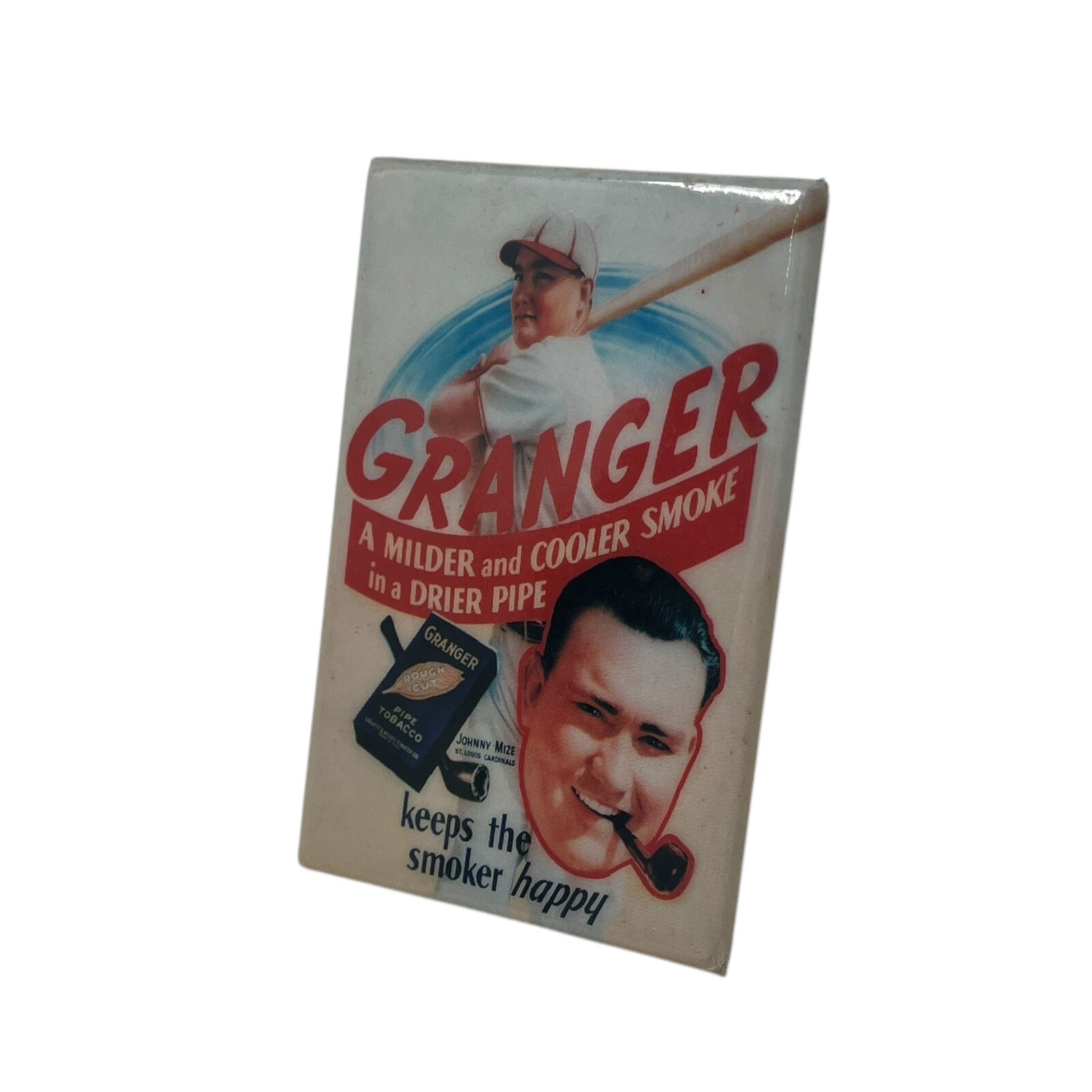 Vintage GRANGER PIPE TOBACCO Baseball Player Print Magnet Advertisement 2″x3″