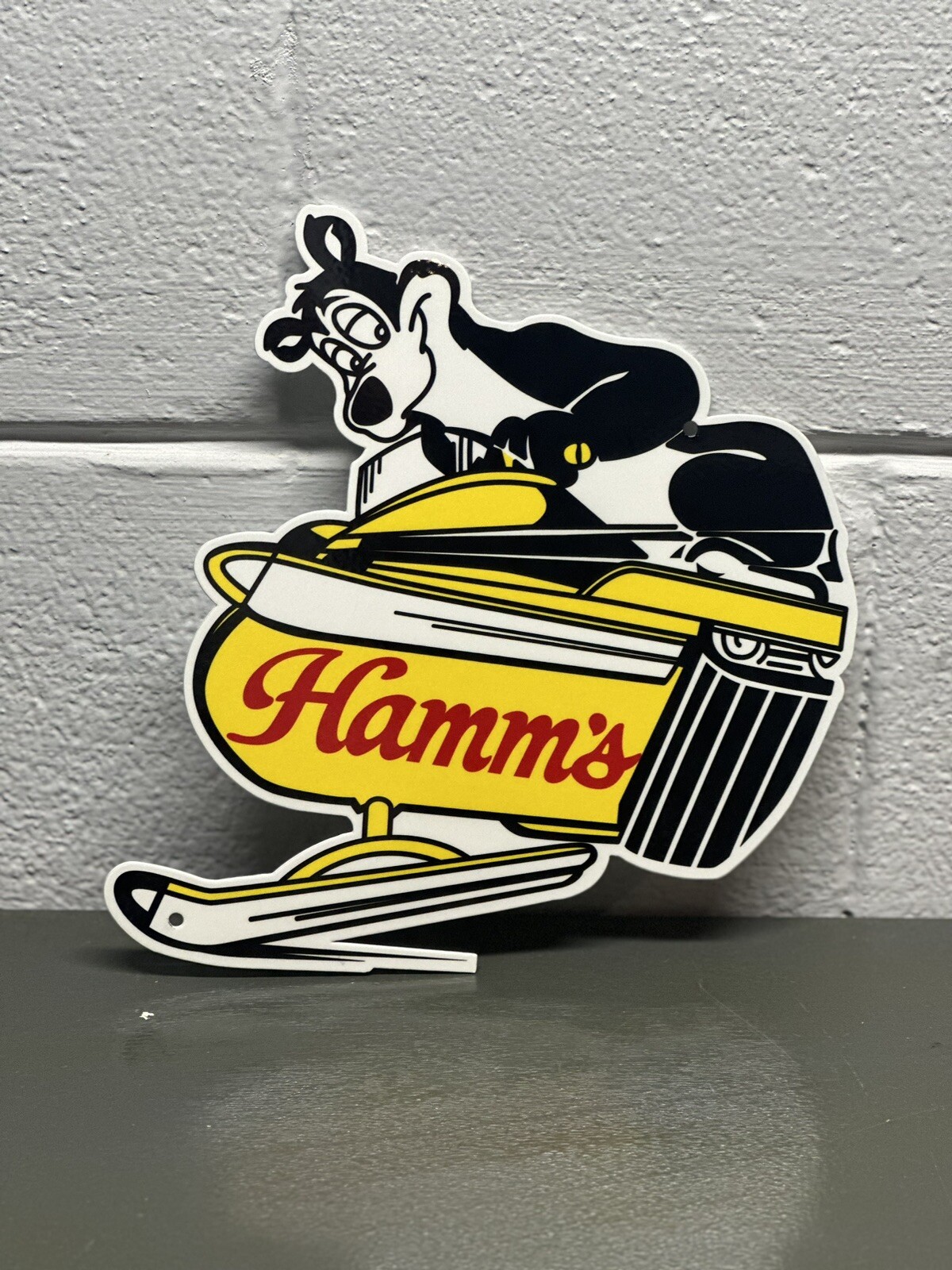 HAMMS Bear Thick Metal Sign Beverage Beer Station Service Bar Gas Oil Snowmobile