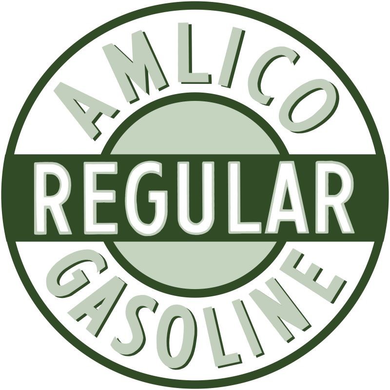 AMLICO Regular Gasoline NEW METAL SIGN: 12″ Dia Round Free Ship.