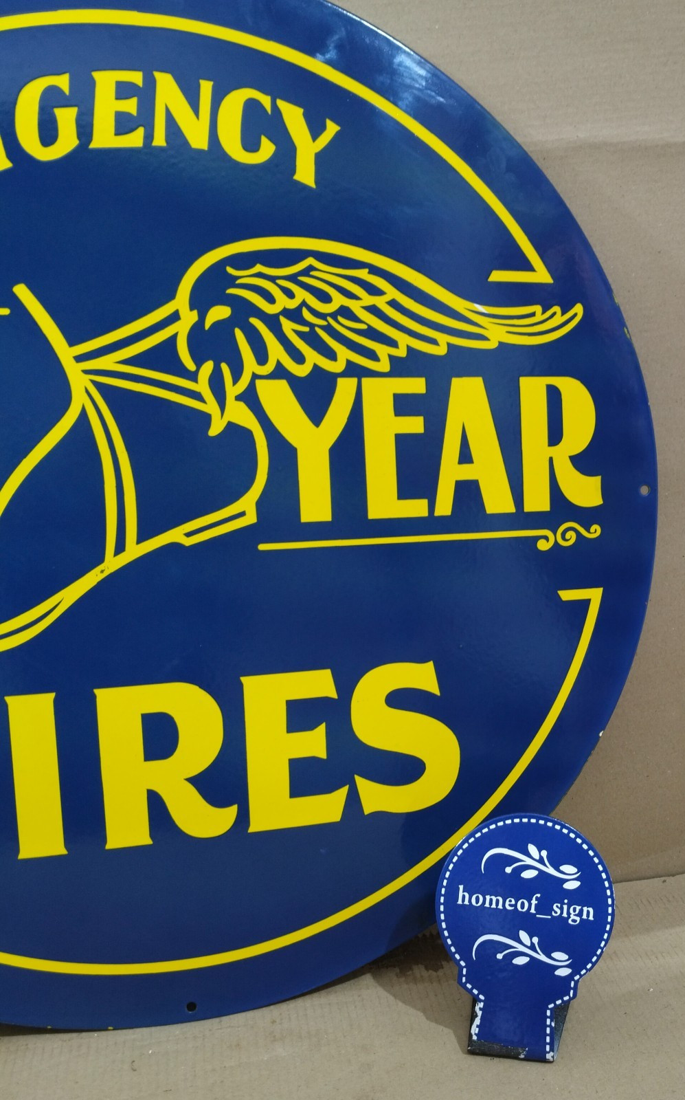 Good Year Tires Porcelain Enamel Sign 30 X 30 Inches 1 sides