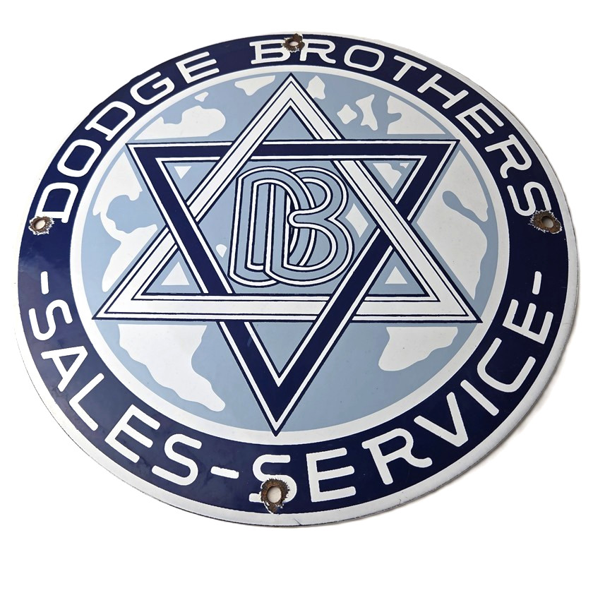 Vintage Dodge Brothers Sign – Sales & Service Gas Automobile Pump Plate Sign