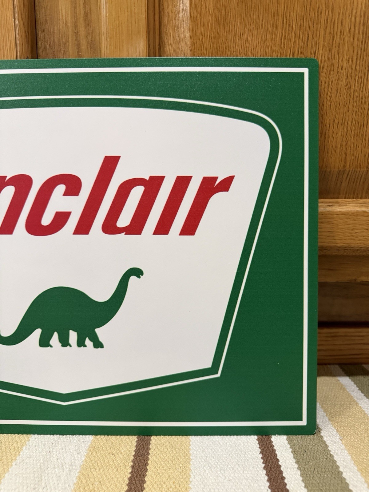 Sinclair Gas Oil Flange Sign Dino Garage Parts Tools Vintage Style Wall Decor