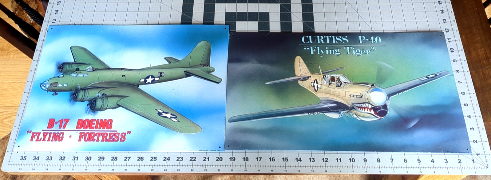 B-17 Boeing Flying Fortress & Curtiss P-40 Flying Tiger Metal Tin Sign