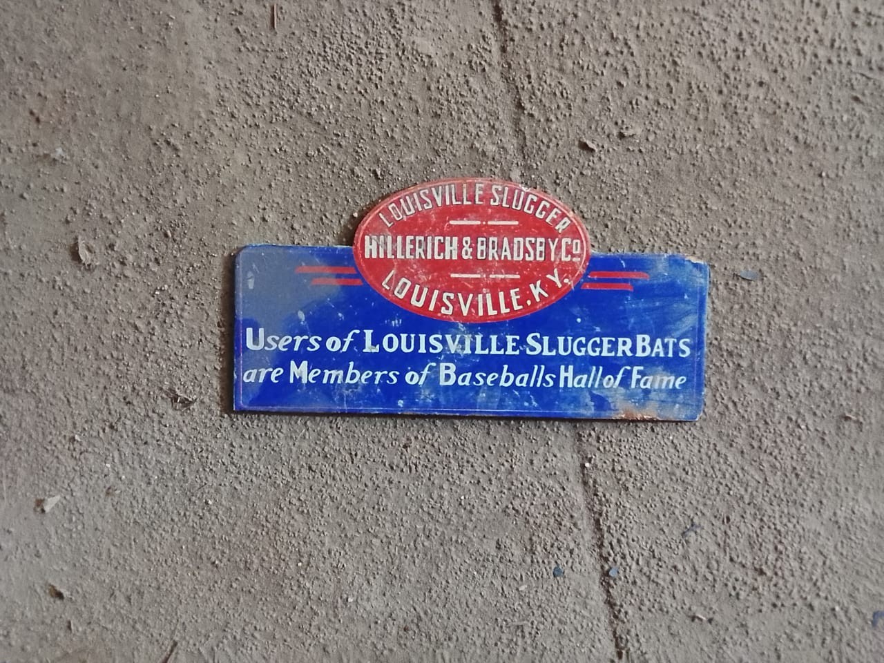 PORCELAIN HILLERICE ENAMEL SIGN 8X4 INCHES