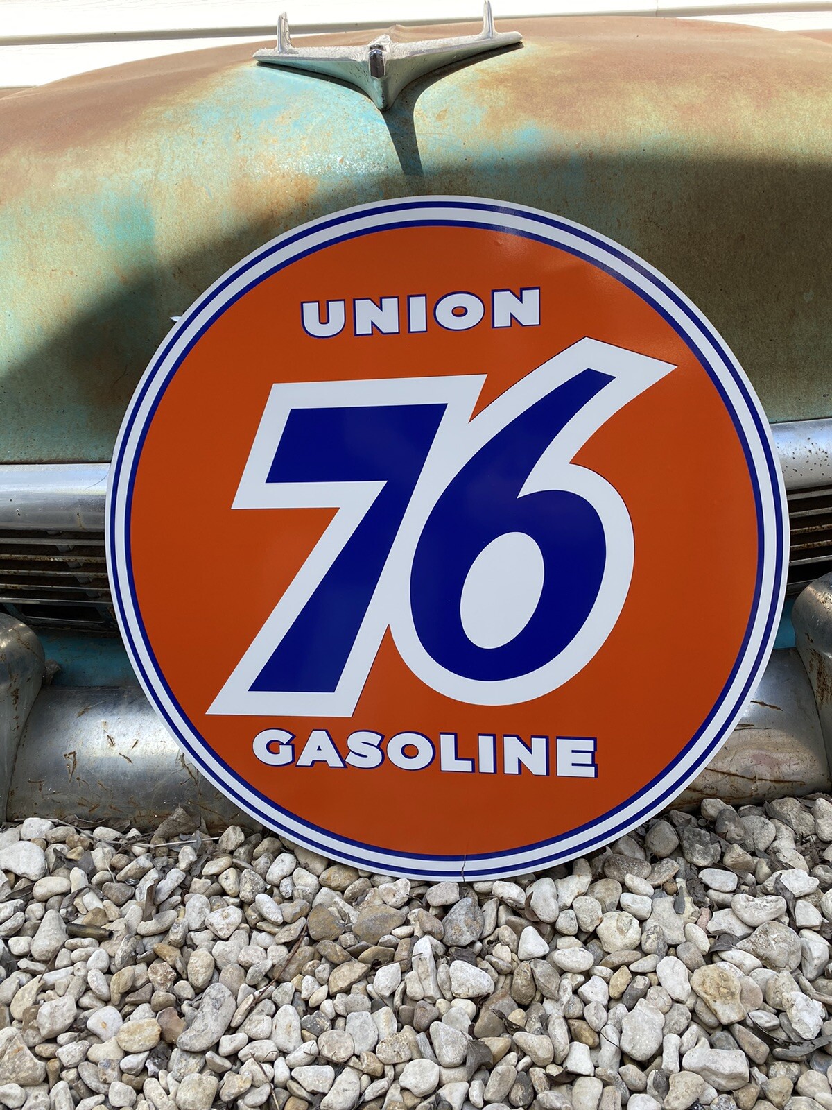 Antique Vintage Old Style 76 Gas Oil Service Station Sign!