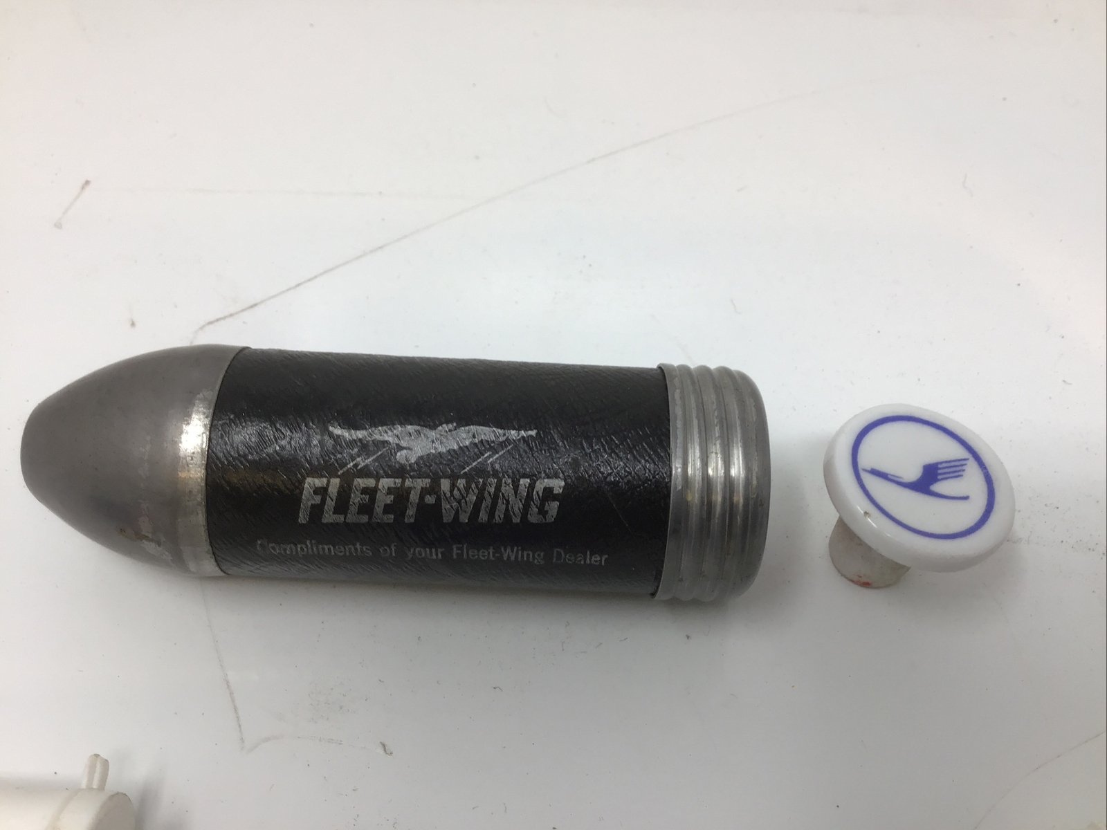 Fleet Wing/ Esso Gas Oil Advertising Lot Flashlight Belt Hanger S&P Shaker Sign