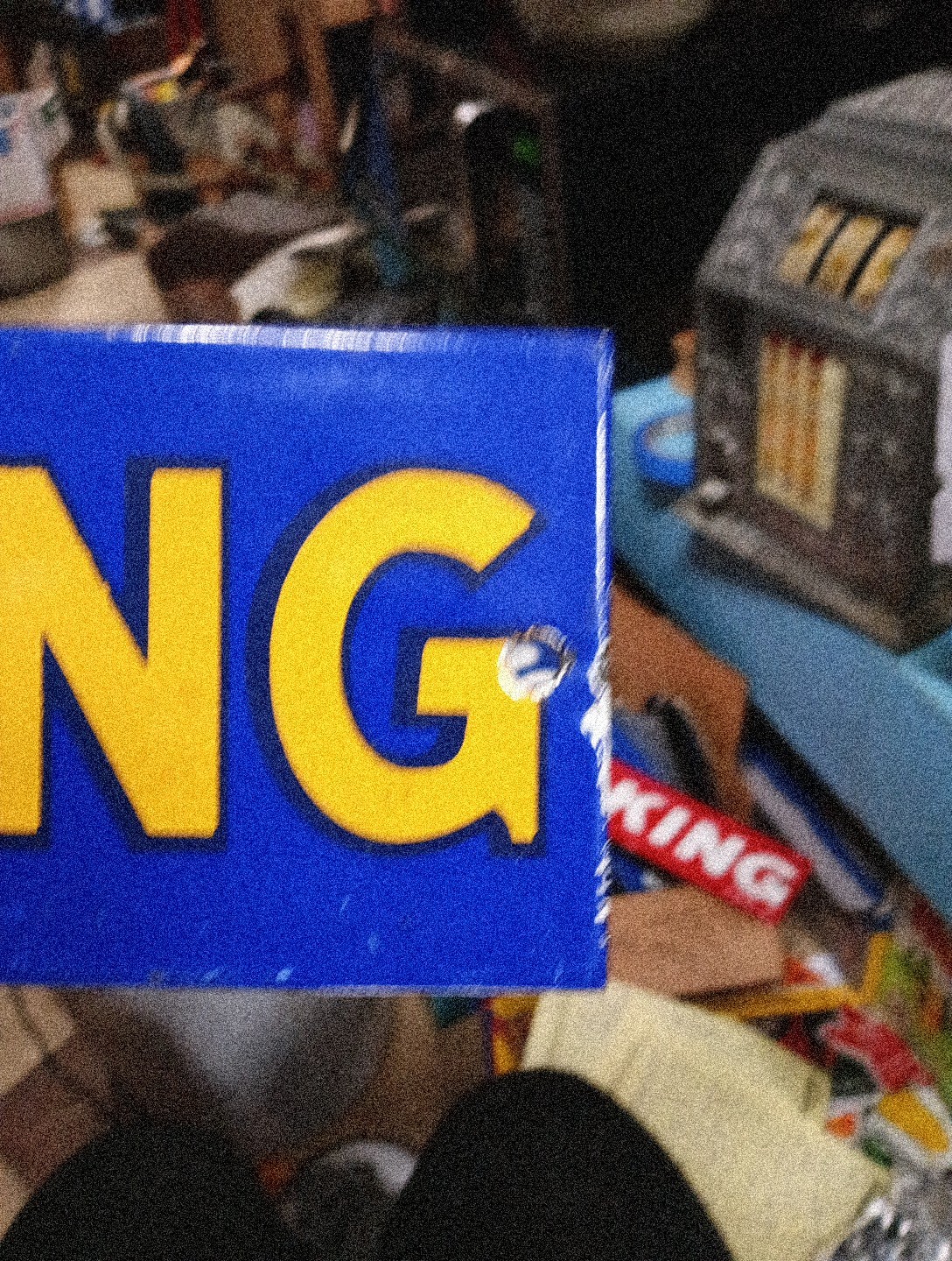 Porcelain Blue/Yellow No Smoking Sign