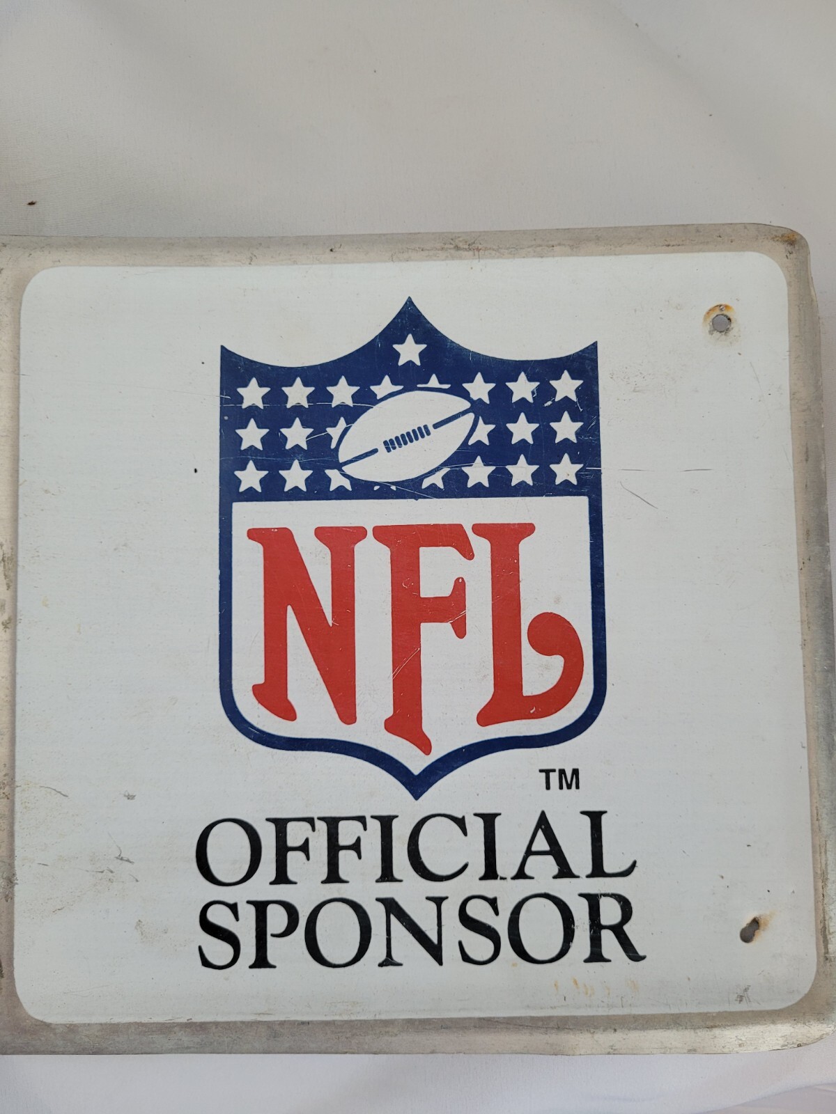 Vintage Interstate Batteries Metal Sign NFL Football Sponsor