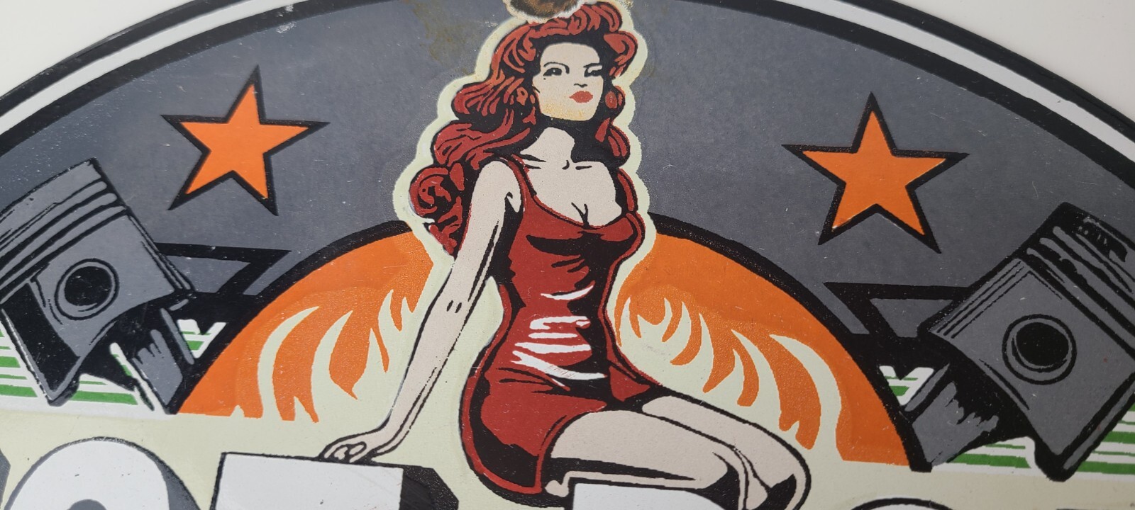 Vintage Hot Rod Shop Sign – Restoration Garage Auto Gas Pump Porcelain Sign