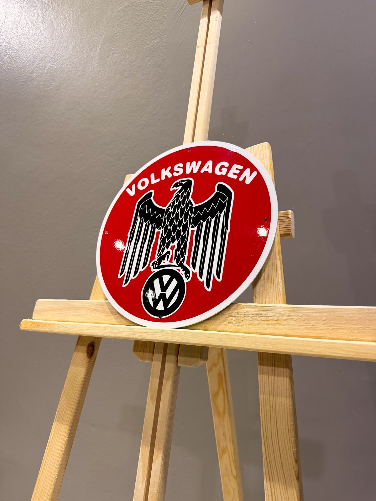 Volkswagen Eagle Emblem – Vintage German Automotive Metal Sign – 30 cm (11.8”)
