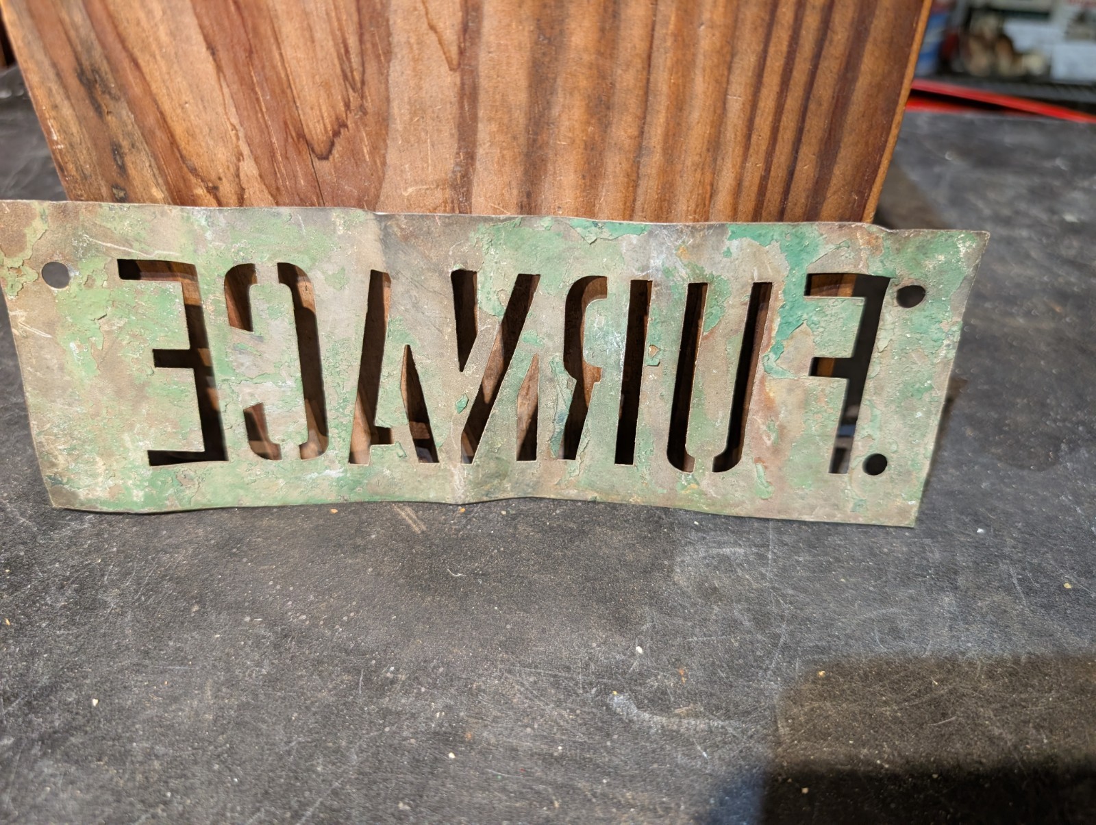 Vintage Original RARE All Metal Stencil For Standard Oil Jobber FURNACE