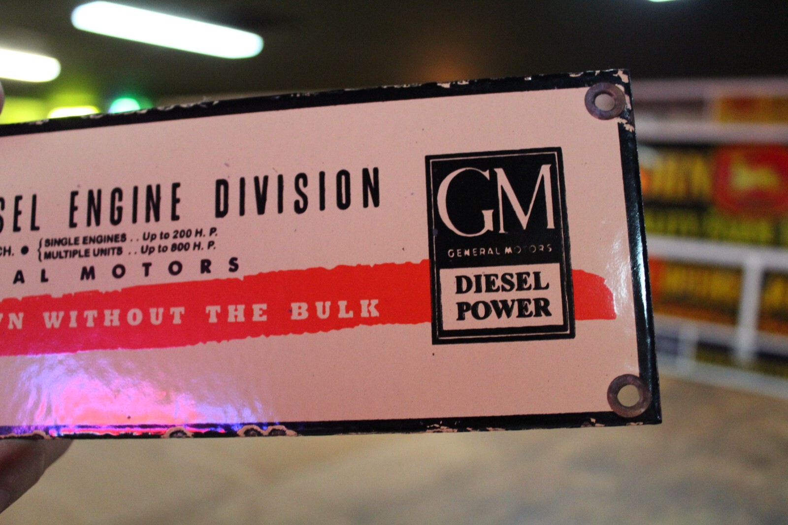 GM DETROIT DIESEL DEALER PORCELAIN METAL SIGN GAS OIL CHEVY GARAGE AUTO TRUCK