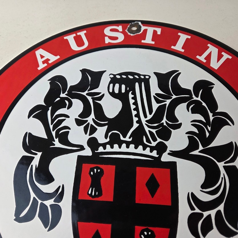 Vintage Austin Healey Automobiles Sign – Porcelain Gas Pump Dealership Sign