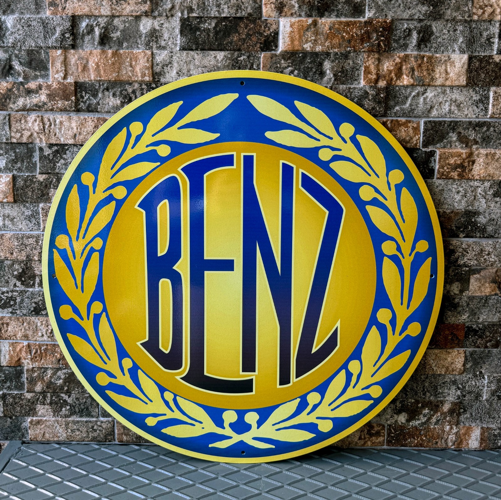 Vintage Mercedes-Benz Sign • Old 1909 Mercedes Emblem • 19.7″ (50cm)