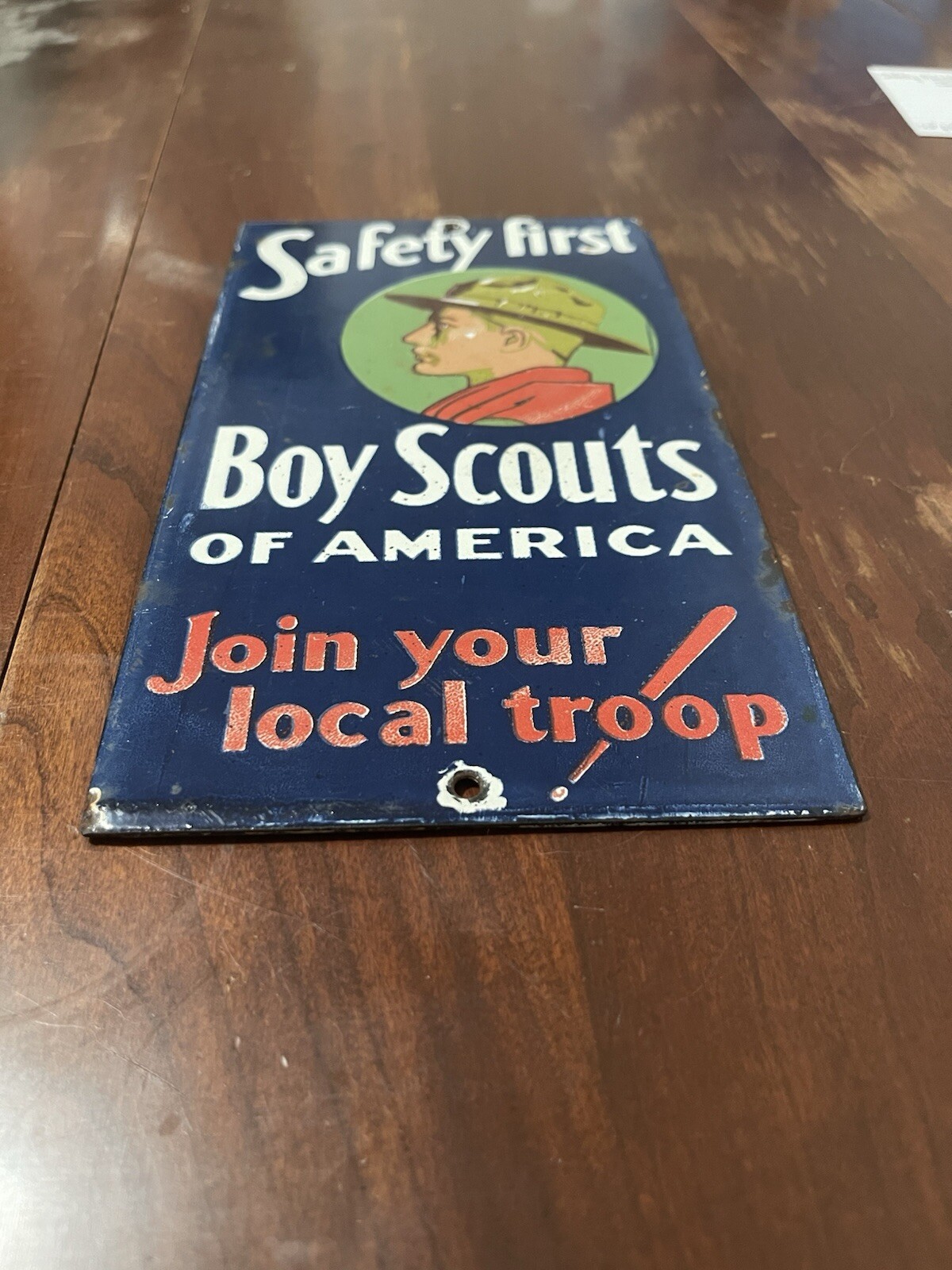 Boy Scouts of America Service Station Safety 1st Sign Join Your Local Troop 5×9