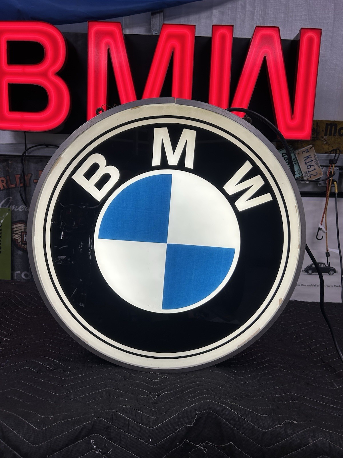 BMW Double Sided Illuminated Dealer Sign Underwriters Rare Collectible