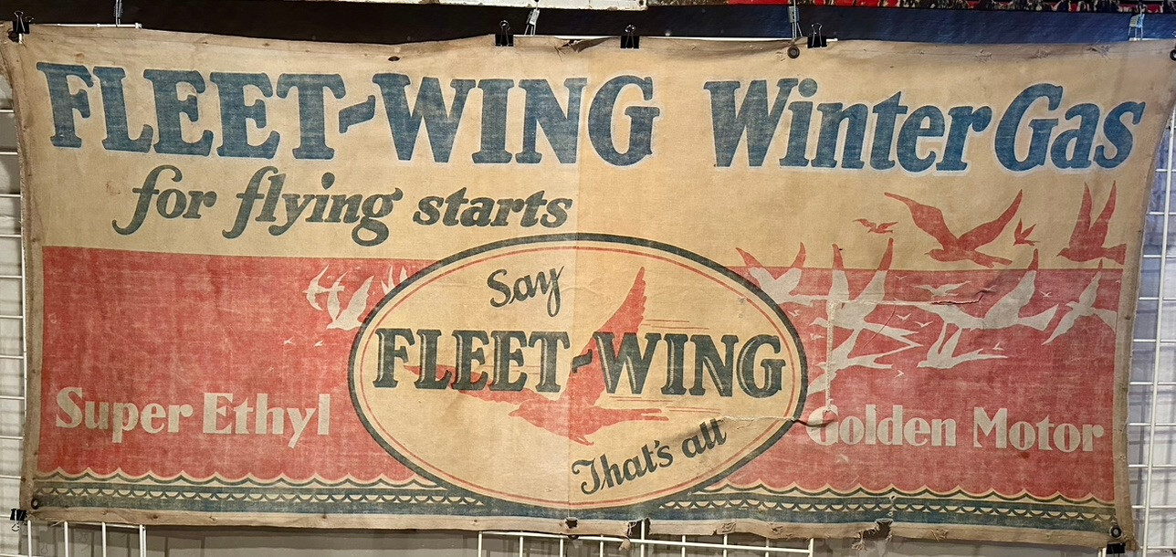 Rare FLEET-WING Winter Gas Banner, FLEET-WING Corporation, SOHIO.