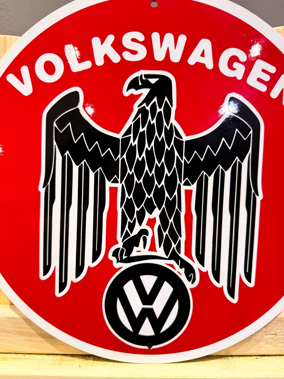 Volkswagen Eagle Emblem – Vintage German Automotive Metal Sign – 30 cm (11.8”)
