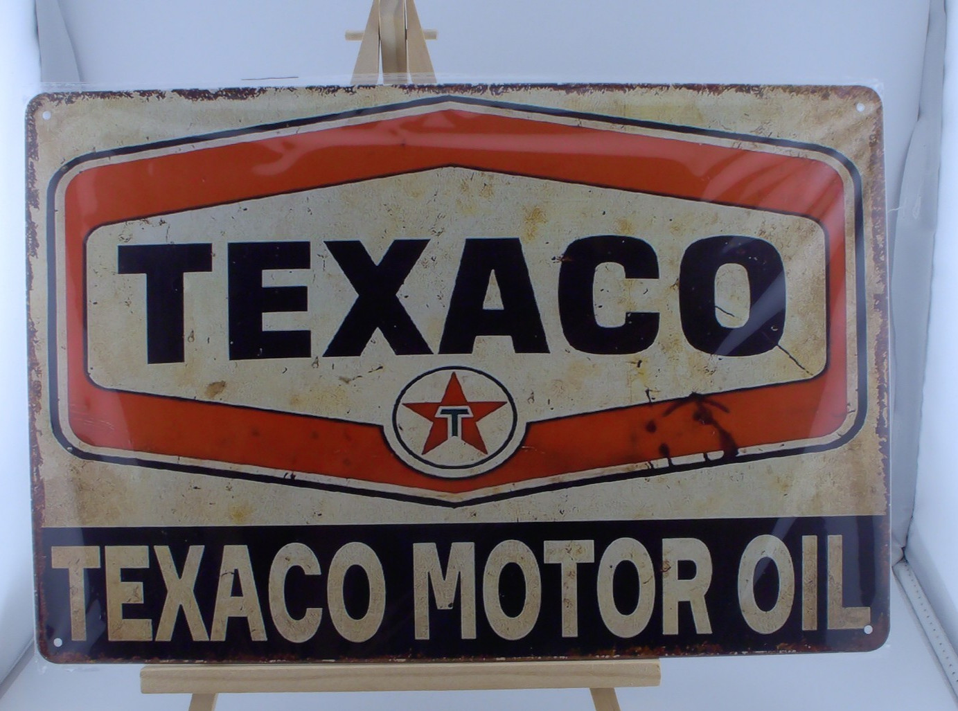 Texaco Motor Oil Metal Sign 12×8 Vintage Style Gas Station Garage Wall Decor