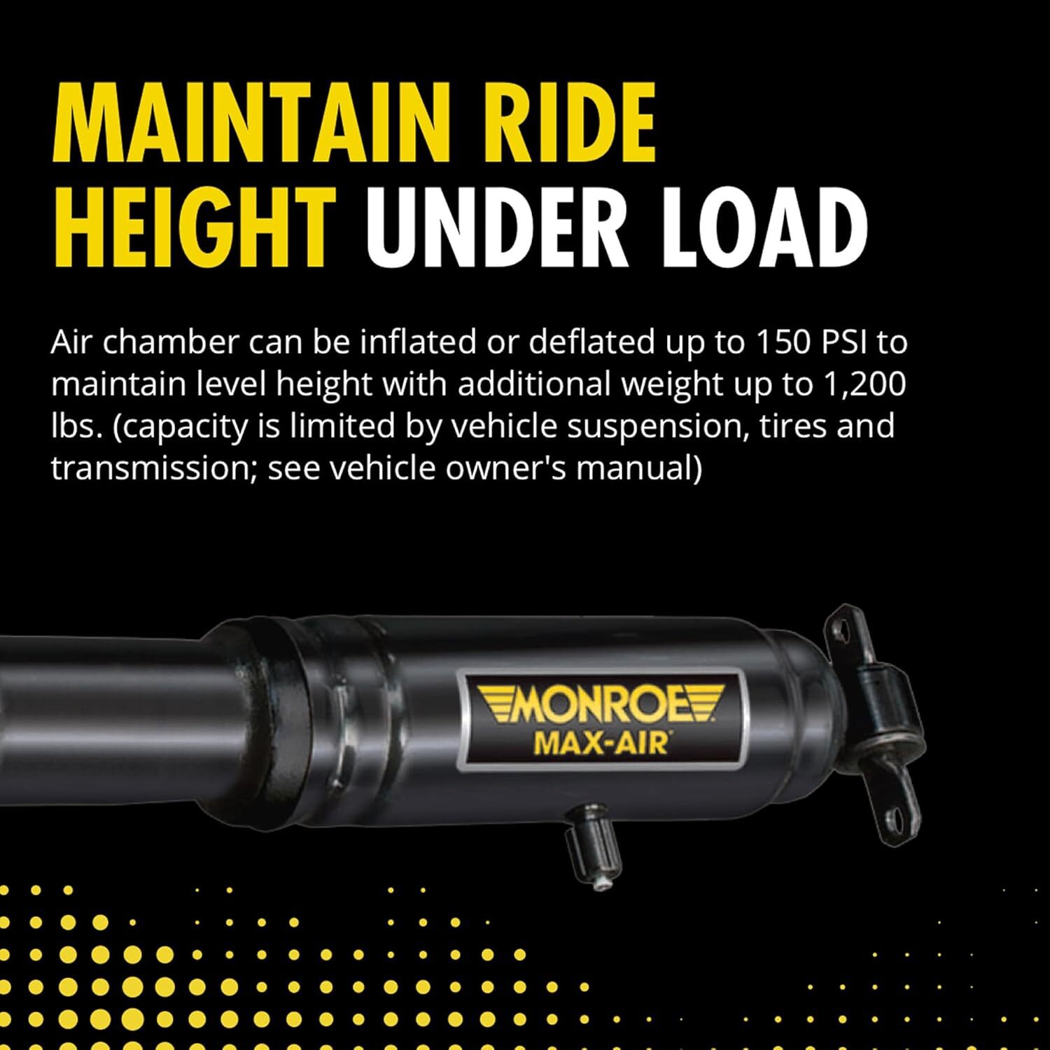 Max-Air MA834 Air Adjustable Air Shock Absorber Pack of 2 for Chevrolet Silverad