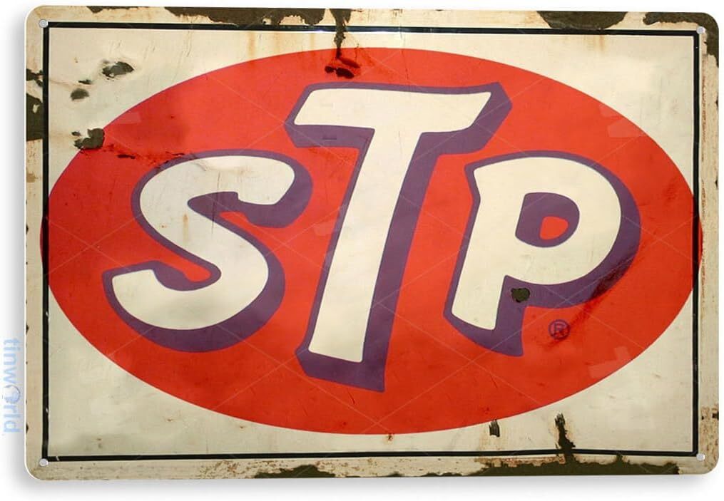Tin Metal Sign STP Motor Oil Gas Oil Garage Auto Shop Rustic Decor 12×16