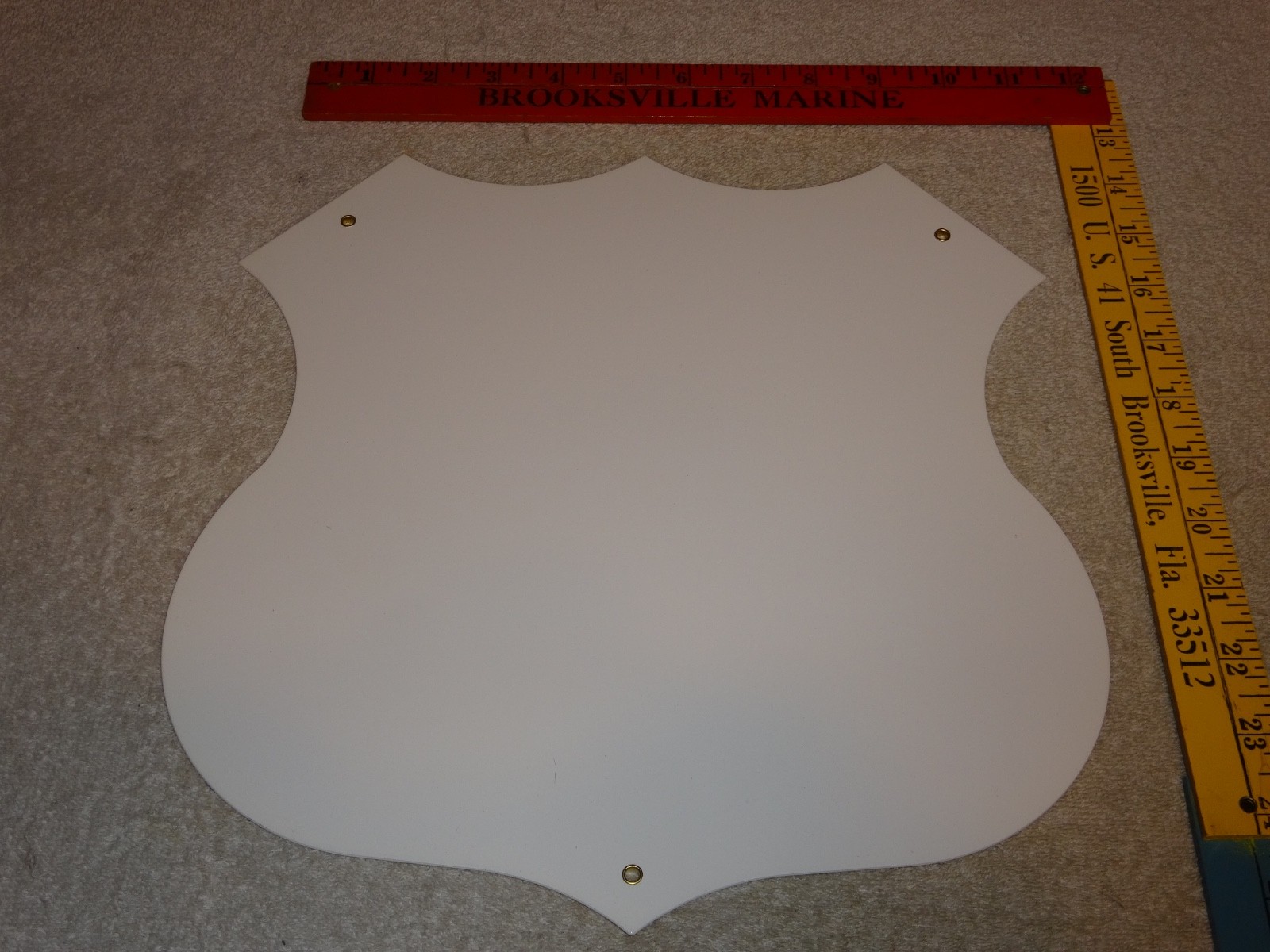 VINTAGE PHILLIPS 66 RED BLACK WHITE 12″ PORCELAIN METAL SHIELD GASOLINE OIL SIGN