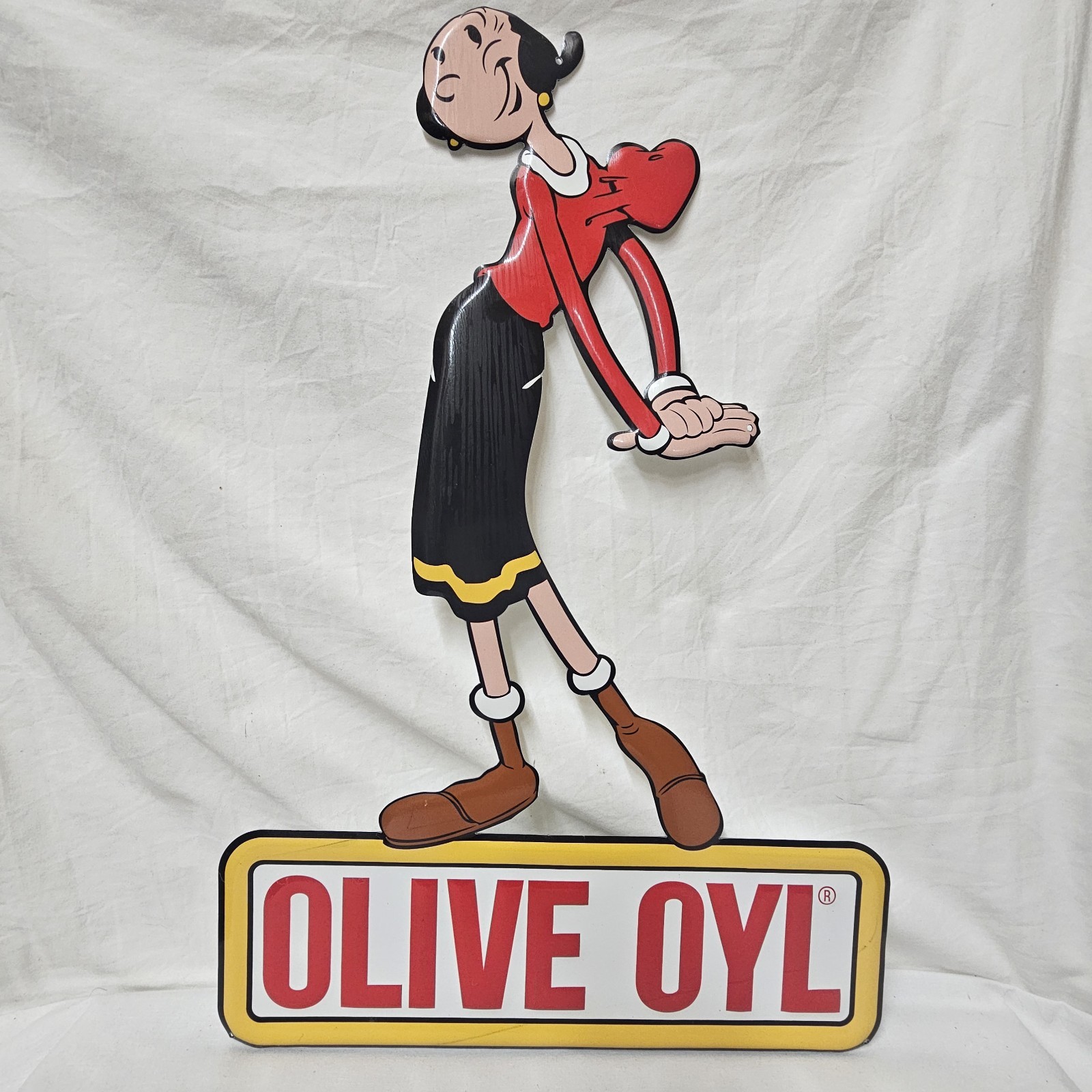 Vintage Style embossed Metal Sign featuring the iconic Olive Oyl From Popeye. BS
