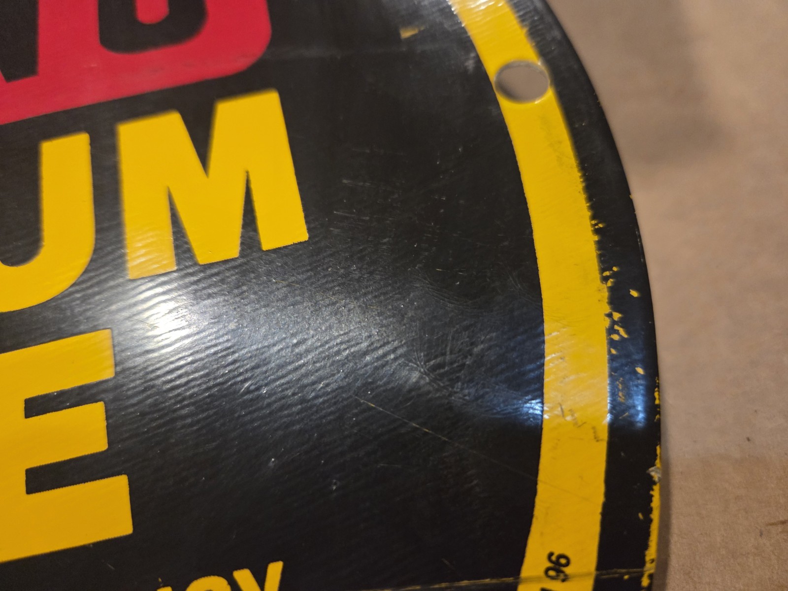 Warning Petroleum Pipeline Steel Painted Sign West Shore Pipeline 11.75 Diameter