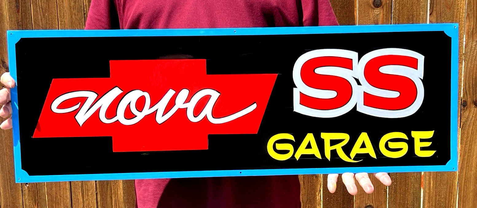 36″ CHEVY NOVA SS SUPERSPORRT GARAGE SIGN Hand Painted CHEVROLET Shop Car ART