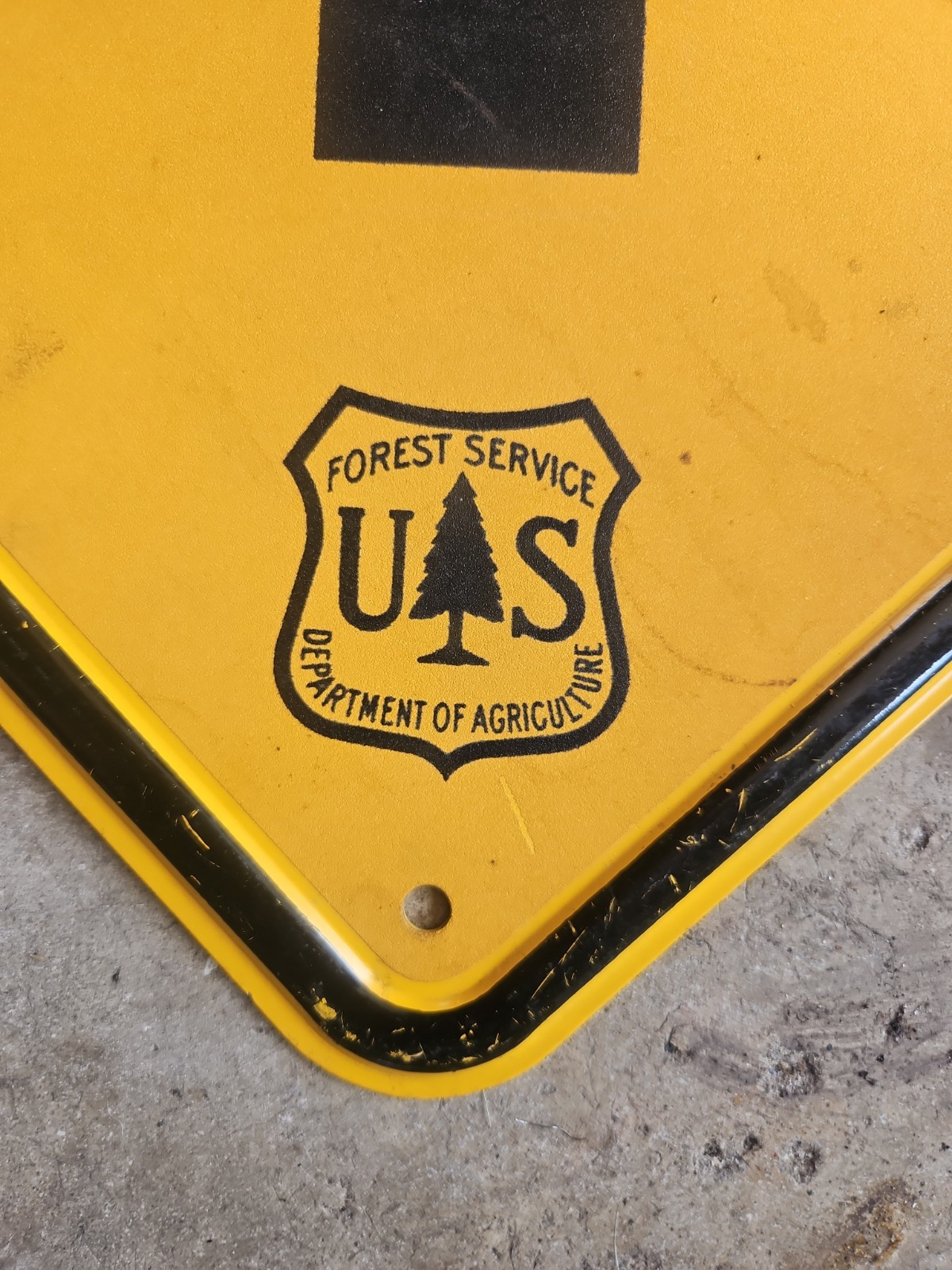 VTG US Forest Service Warning CROSSROAD INTERSECTION Road Sign USFS Original