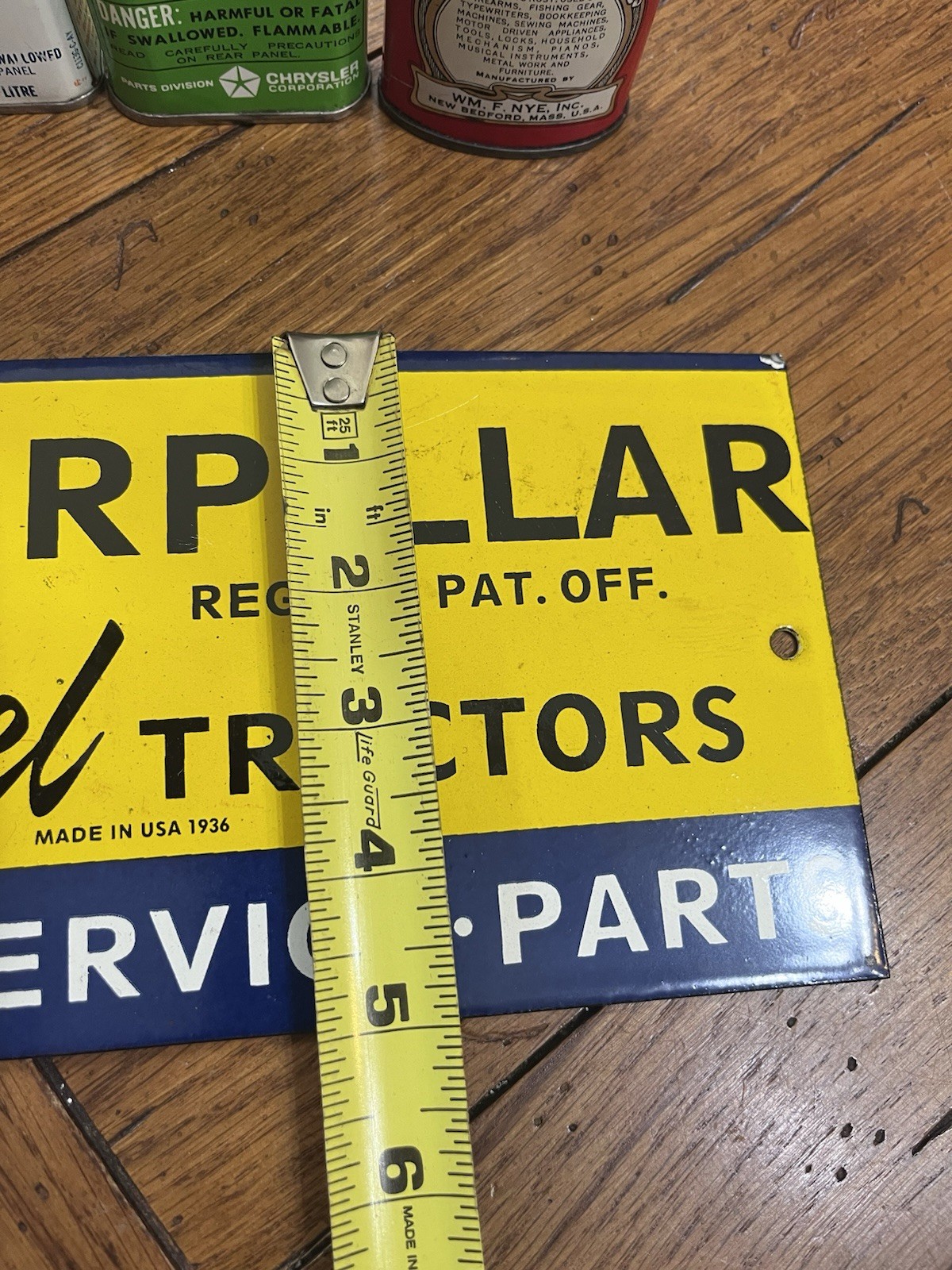 CATERPILLAR DIESEL TRACTORS SALES SERVICE PARTS PORCELAIN SIGN