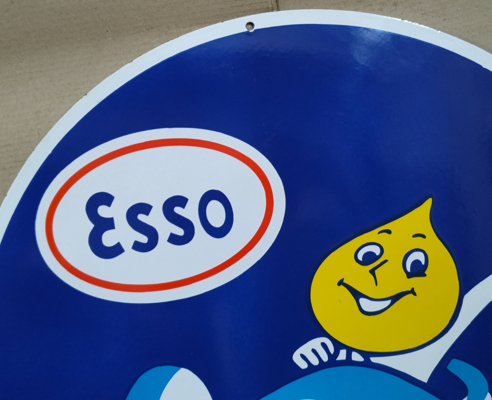 Esso Porcelain Enamel Sign 30 X 30 Inches 1 sides