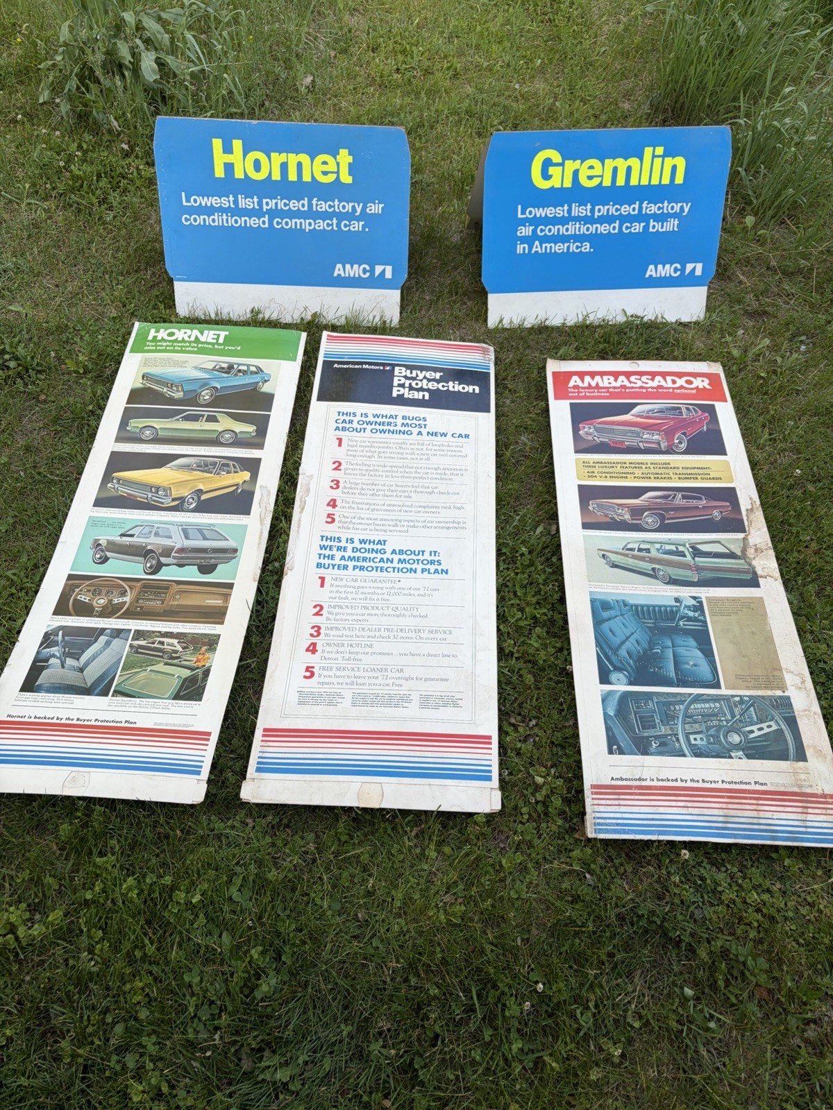 Vintage 1972 AMC Sign Dealership Promotional Kit Javelin AMX Gremlin Hornet S/C