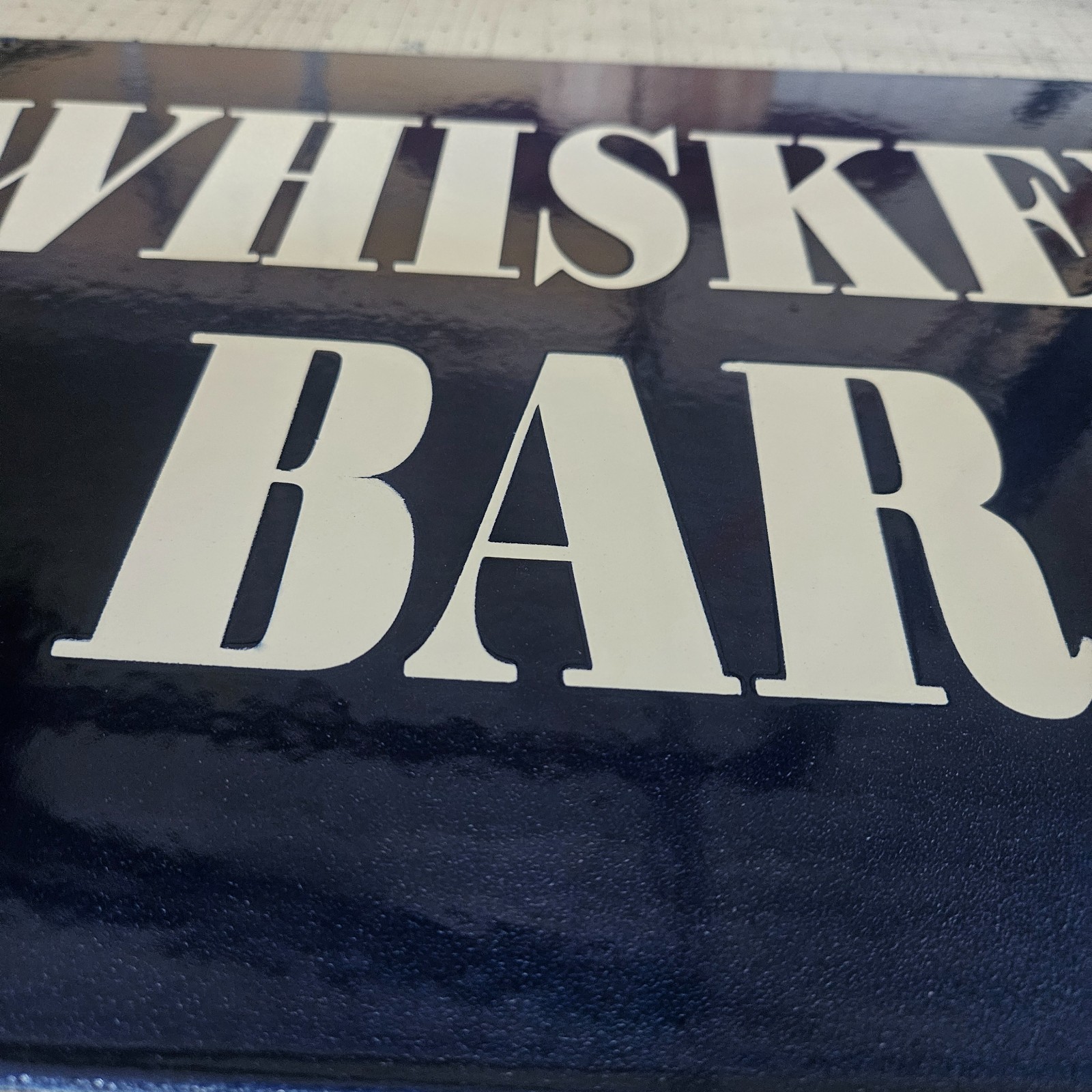 ORIGINAL PORCELAIN COBALT BLUE WHISKEY BAR GARAGE MAN CAVE DECOR 12.5″x16″ SIGN
