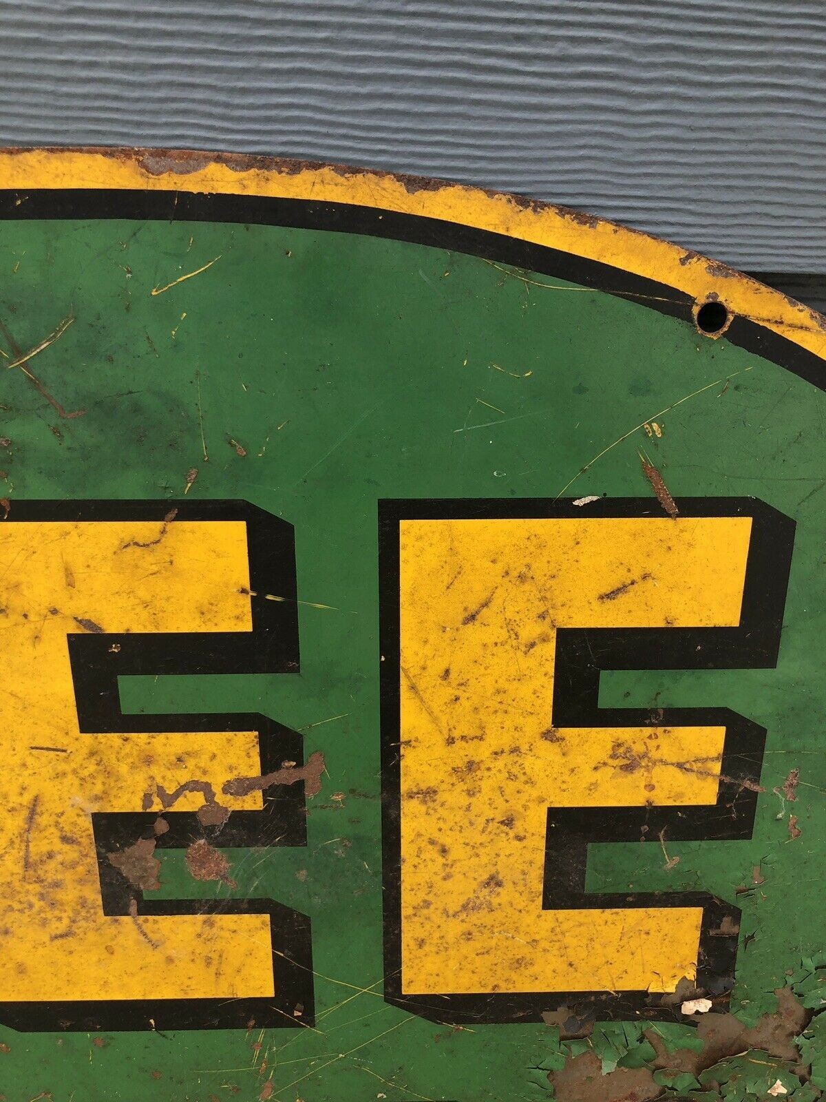 RARE & ORIGINAL 1940’s 1950’s DOUBLE SIDED HEAVY STEEL LEE TIRES SIGN….LOOK
