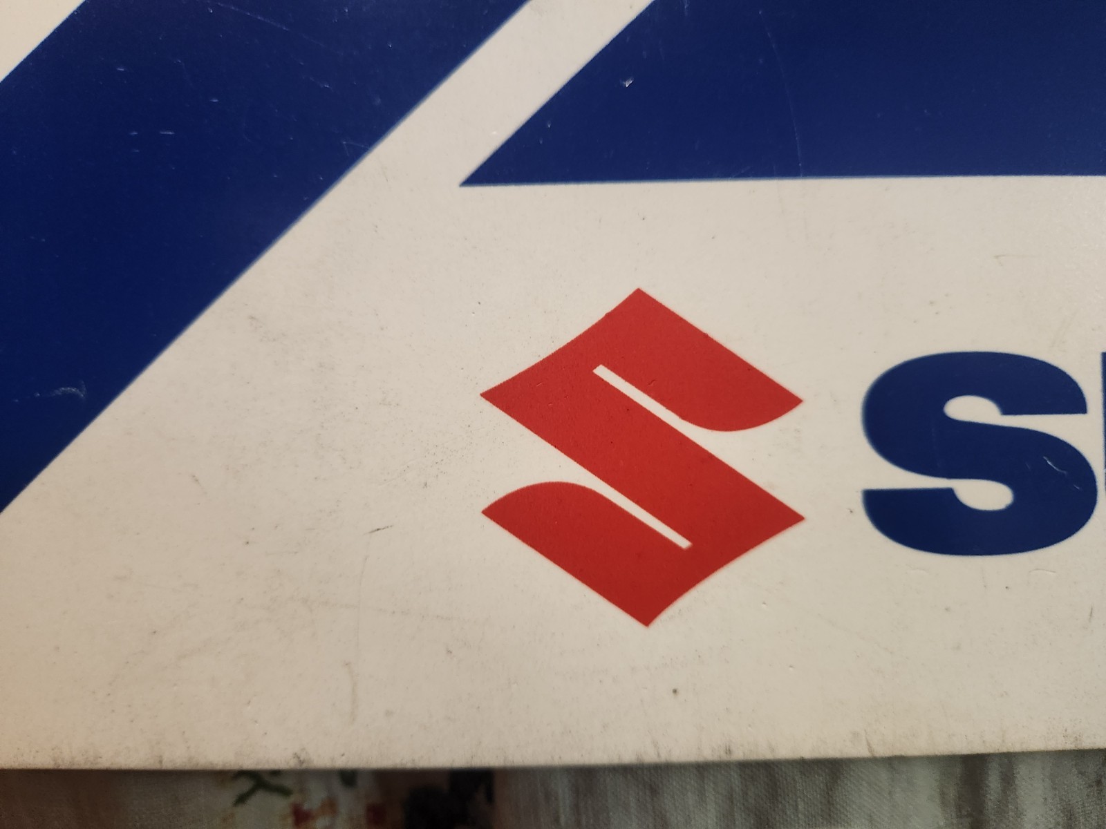 VINTAGE ORIGINAL SUZUKI DEALERSHIP FACTORY SERVICE SIGN THICK PLASTIC VERY NICE