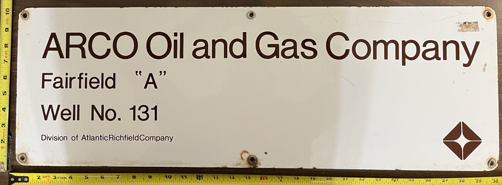 Vintage Porcelain Oil Field Sign – Arco Oil & Gas Co, Fairfield “A”
