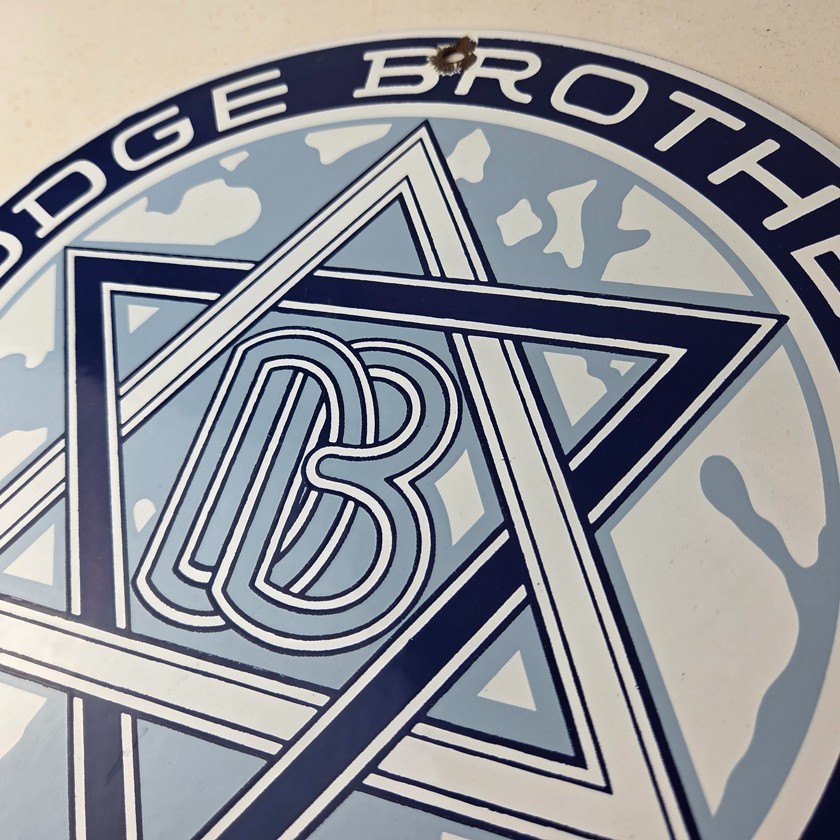 Vintage Dodge Brothers Sign – Sales & Service Gas Automobile Pump Plate Sign